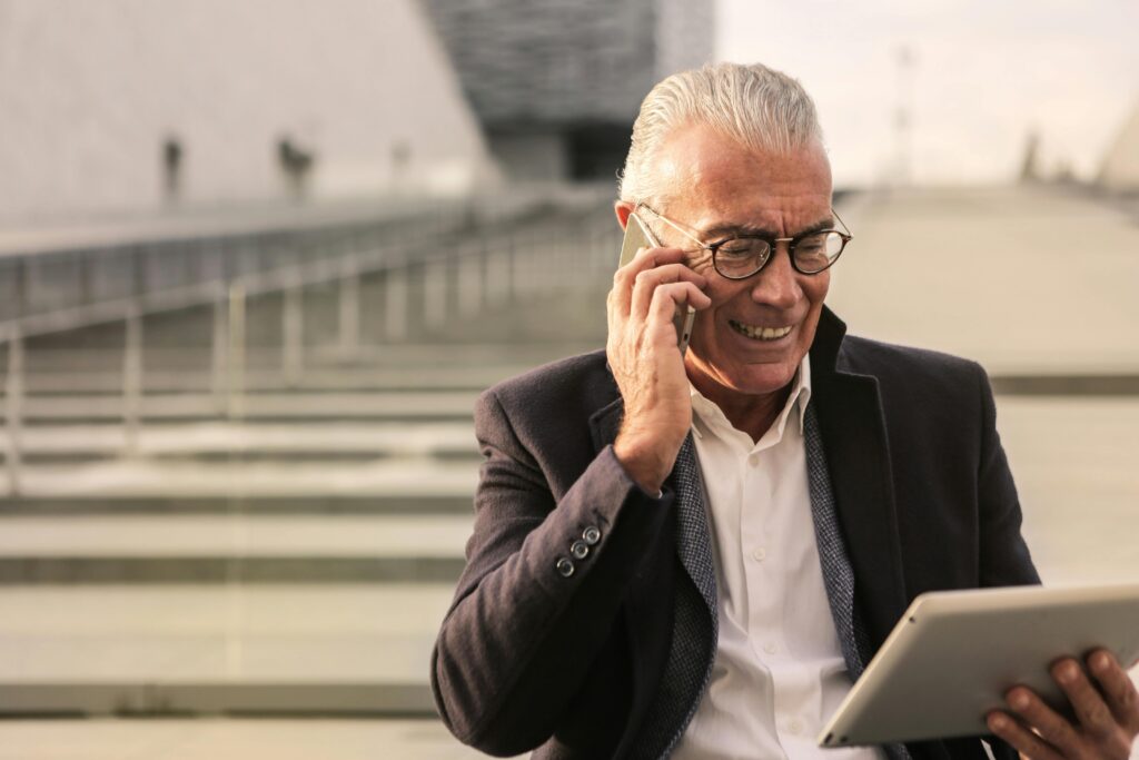 A client smiling in satisfaction after a successful IT project