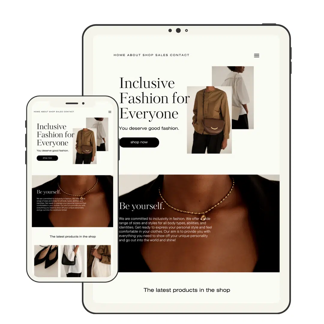Clothing and jewelry website development